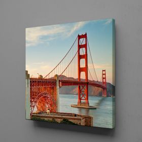 Technopa Köprü Kırmızı 90x90 cm Kanvas Tablo