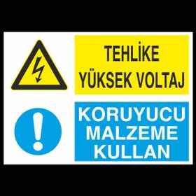 Technopa Koruyucu Malzeme Kullanın Uyarı Levhası