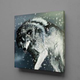 Technopa Koşan Kurt 80x80 cm Kanvas Tablo