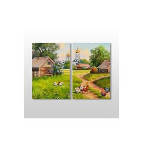 Technopa Köy Evi 50x40 cm Kanvas Tablo