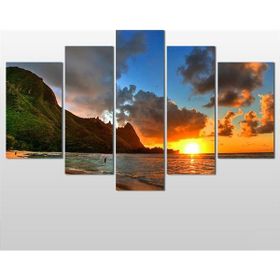 Technopa Koy ve Gün Batımı 155x90 cm Kanvas Tablo
