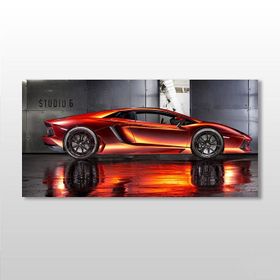 Technopa Lamborghini Kırmızı 140x70 cm Kanvas Tablo