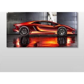 Technopa Lamborghini Kırmızı 60x30 cm Kanvas Tablo