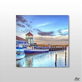 Technopa Liman ve Gemiler 70x70 cm Kanvas Tablo