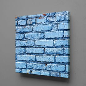 Technopa Mavi Duvar Taşları 100x100 cm Kanvas Tablo