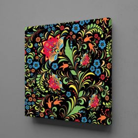 Technopa Mavi ve Yeşil 120x120 cm Kanvas Tablo