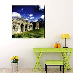Technopa Mavi ve Yeşil 30x30 cm Kanvas Tablo