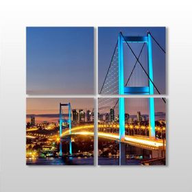 Technopa Mavi Yansıma Istanbul Köprü 90x90 cm Kanvas Tablo