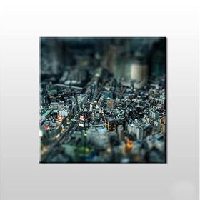 Technopa Minyatür Şehir 90x90 cm Kanvas Tablo