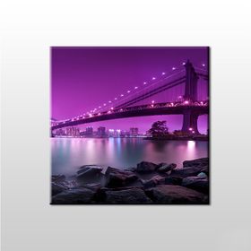Technopa Mor Yansıtması Köprü 170x170 cm Kanvas Tablo