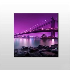 Technopa Mor Yansıtması Köprü 25x25 cm Kanvas Tablo