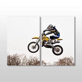 Technopa Motorcu 40x30 cm Kanvas Tablo