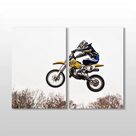 Technopa Motorcu 90x80 cm Kanvas Tablo