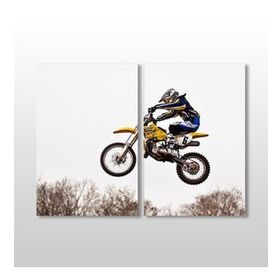 Technopa Motorcu 90x80 cm Kanvas Tablo