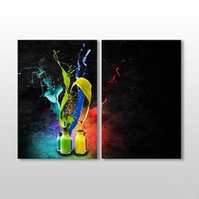 Technopa Naturel Boya Şişeleri 110x100 cm Kanvas Tablo
