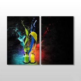 Technopa Naturel Boya Şişeleri 50x40 cm Kanvas Tablo