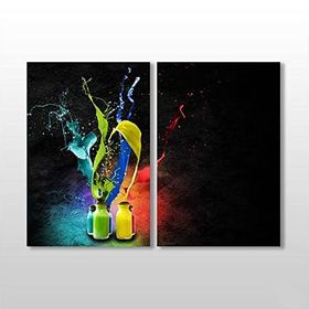 Technopa Naturel Boya Şişeleri 50x40 cm Kanvas Tablo