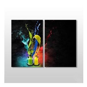 Technopa Naturel Boya Şişeleri 70x60 cm Kanvas Tablo
