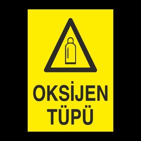 Technopa Oksijen Tüpü Uyarı Levhası