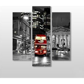 Technopa Otobüs Gece Sokaklar 75x80 cm Kanvas Tablo