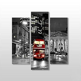 Technopa Otobüs Gece Sokaklar 75x80 cm Kanvas Tablo