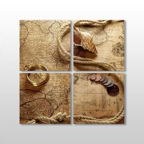 Technopa Papirüs Harita 100x100 cm Kanvas Tablo