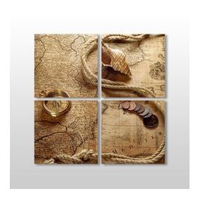 Technopa Papirüs Harita 80x80 cm Kanvas Tablo