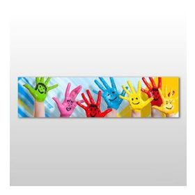 Technopa Rengarenk Eller 180x60 cm Kanvas Tablo