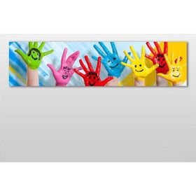 Technopa Rengarenk Eller 240x80 cm Kanvas Tablo
