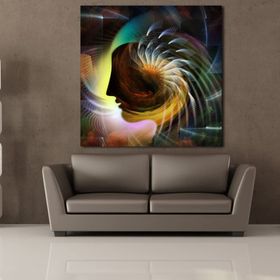 Technopa Renk Kartelası 130x130 cm Kare Kanvas Tablo