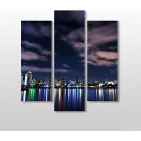 Technopa Renkli Şehir Manzarası 84x90 cm Kanvas Tablo
