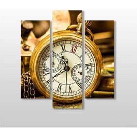 Technopa Saat Gold 102x110 cm Kanvas Tablo