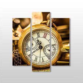 Technopa Saat Gold 84x90 cm Kanvas Tablo