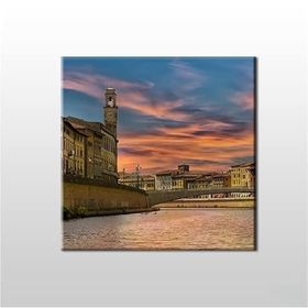 Technopa Saatli Kule 60x60 cm Kanvas Tablo