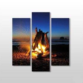 Technopa Sahil ve Ateş 102x110 cm Kanvas Tablo