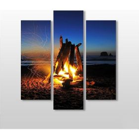 Technopa Sahil ve Ateş 120x130 cm Kanvas Tablo