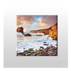 Technopa Sahil ve Taşlar 40x40 cm Kanvas Tablo