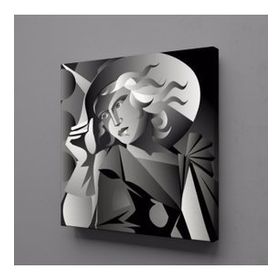 Technopa Şapkalı Kadın 40x40 cm Kanvas Tablo