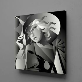 Technopa Şapkalı Kadın 70x70 cm Kanvas Tablo