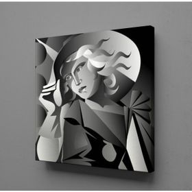 Technopa Şapkalı Kadın 80x80 cm Kanvas Tablo