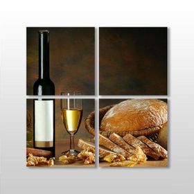 Technopa Şarap ve Kadeh 100x100 cm Kanvas Tablo