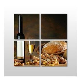 Technopa Şarap ve Kadeh 130x130 cm Kanvas Tablo