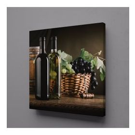 Technopa Şaraplar ve Üzüm 40x40 cm Kanvas Tablo