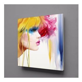 Technopa Sarı Saçlı Kız Temalı 70x70 cm Kanvas Tablo