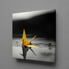 Technopa Sarı Siyah 120x120 cm Kanvas Tablo