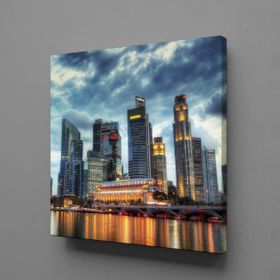 Technopa Şehir Görüntüsü 100x100 cm Kanvas Tablo
