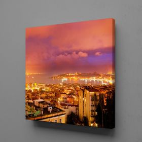 Technopa Şehir Manzarası 25x25 cm Kanvas Tablo