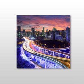 Technopa Şehir Renklendirilmiş 110x110 cm Kanvas Tablo
