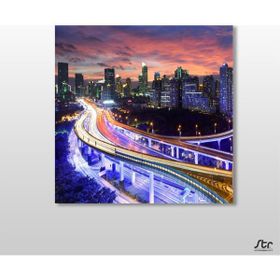Technopa Şehir Renklendirilmiş 30x30 cm Kanvas Tablo