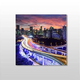 Technopa Şehir Renklendirilmiş 70x70 cm Kanvas Tablo